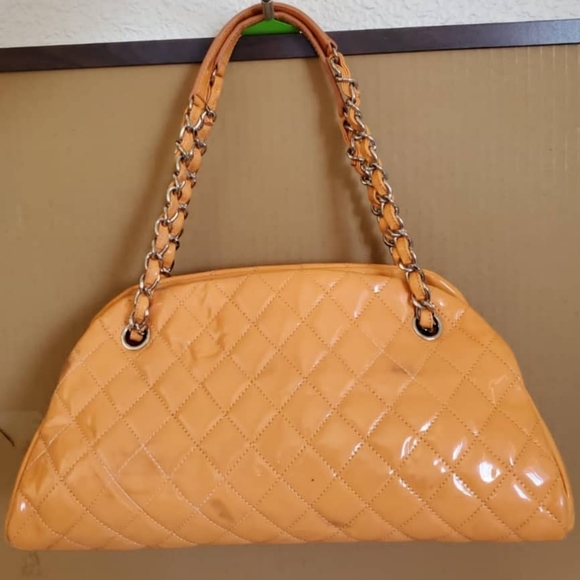 CHANEL Orange Patent Mademoiselle Bowling … - Picture 3 of 14